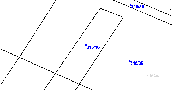 Parcela st. 315/10 v KÚ Rosice u Cerekvičky, Katastrální mapa