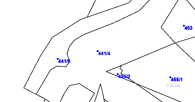 Parcela st. 441/4 v KÚ Rosice u Cerekvičky, Katastrální mapa