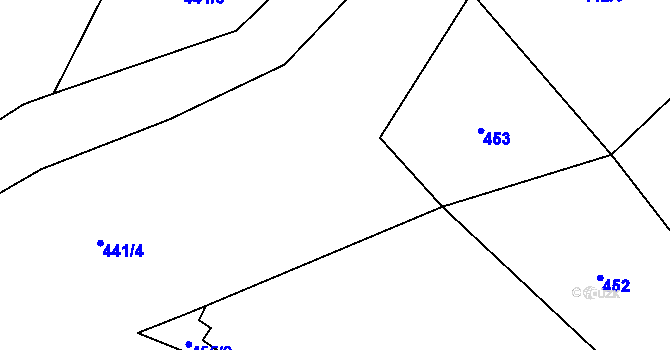 Parcela st. 441/7 v KÚ Rosice u Cerekvičky, Katastrální mapa