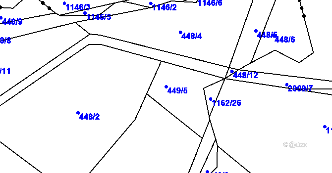Parcela st. 449/5 v KÚ Rosice u Cerekvičky, Katastrální mapa
