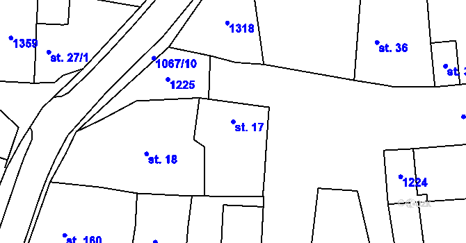 Parcela st. 17 v KÚ Cerhenice, Katastrální mapa