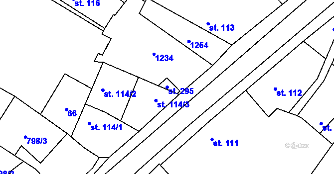 Parcela st. 295 v KÚ Cerhenice, Katastrální mapa
