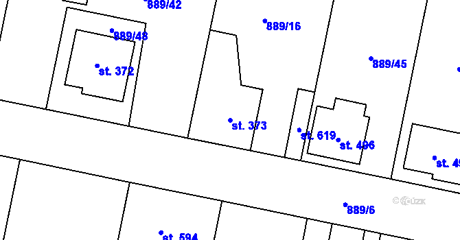 Parcela st. 373 v KÚ Cerhenice, Katastrální mapa