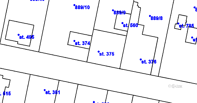 Parcela st. 375 v KÚ Cerhenice, Katastrální mapa