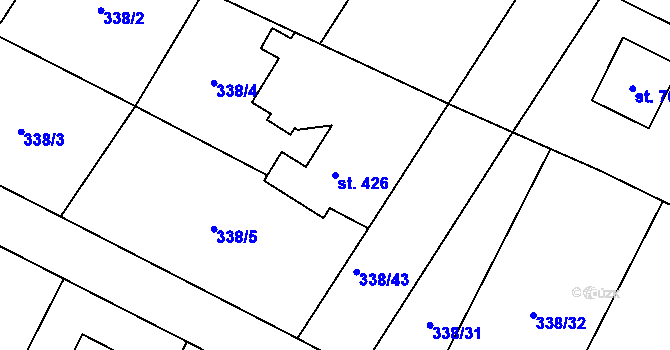 Parcela st. 426 v KÚ Cerhenice, Katastrální mapa