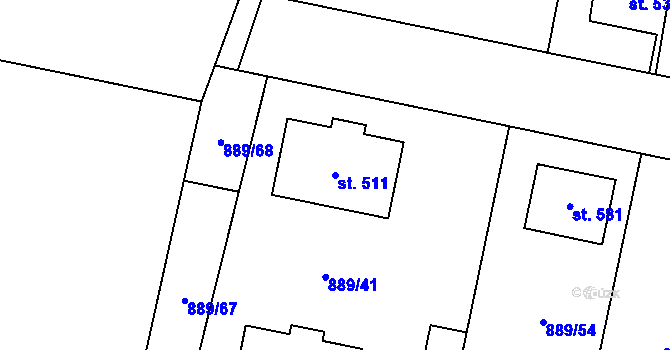 Parcela st. 511 v KÚ Cerhenice, Katastrální mapa
