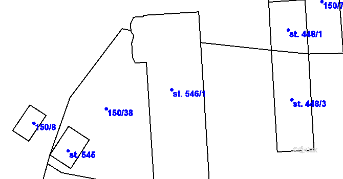 Parcela st. 546/1 v KÚ Cerhenice, Katastrální mapa