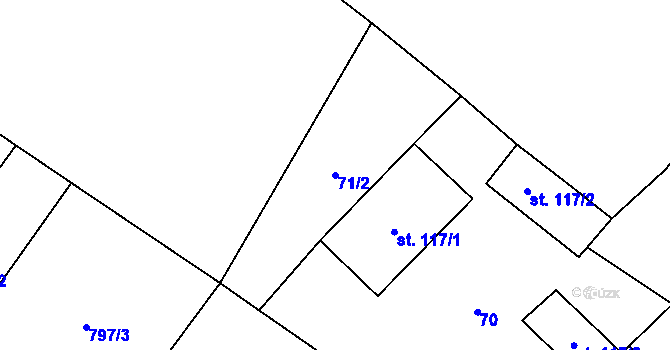 Parcela st. 71/2 v KÚ Cerhenice, Katastrální mapa