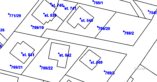 Parcela st. 769/23 v KÚ Cerhenice, Katastrální mapa