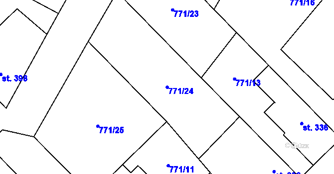Parcela st. 771/24 v KÚ Cerhenice, Katastrální mapa