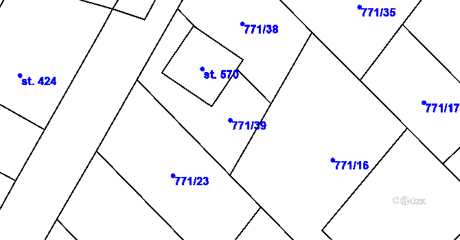 Parcela st. 771/39 v KÚ Cerhenice, Katastrální mapa