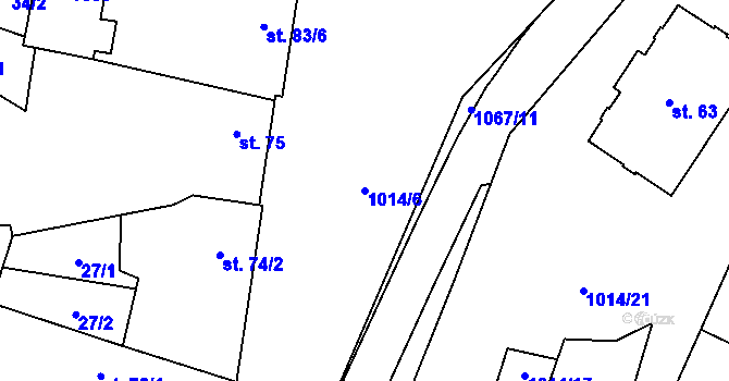Parcela st. 1014/6 v KÚ Cerhenice, Katastrální mapa