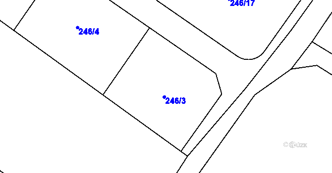 Parcela st. 246/3 v KÚ Cerhenice, Katastrální mapa