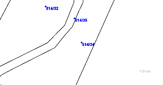 Parcela st. 514/34 v KÚ Cerhenice, Katastrální mapa