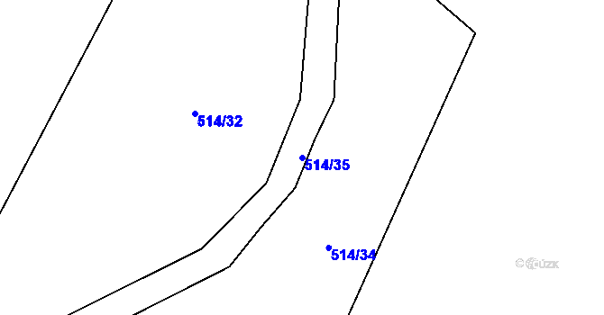 Parcela st. 514/35 v KÚ Cerhenice, Katastrální mapa