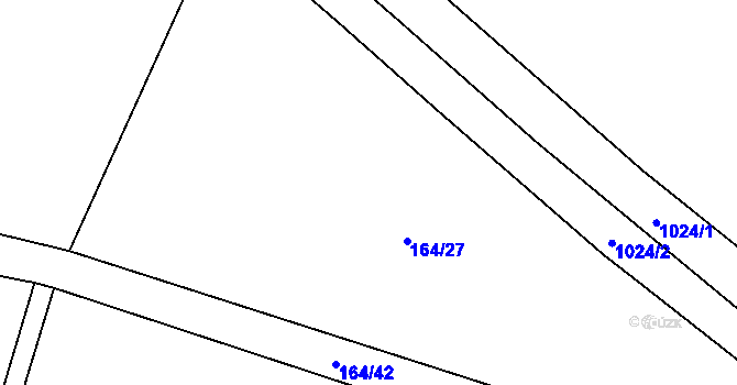 Parcela st. 164/27 v KÚ Cerhenice, Katastrální mapa