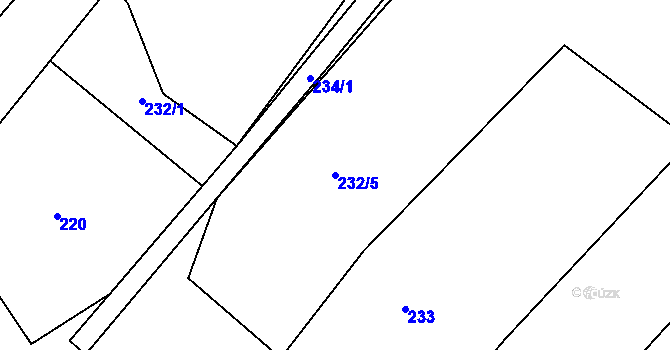 Parcela st. 232/5 v KÚ Cerhenice, Katastrální mapa