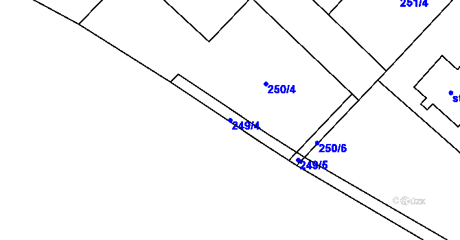 Parcela st. 249/4 v KÚ Cerhenice, Katastrální mapa