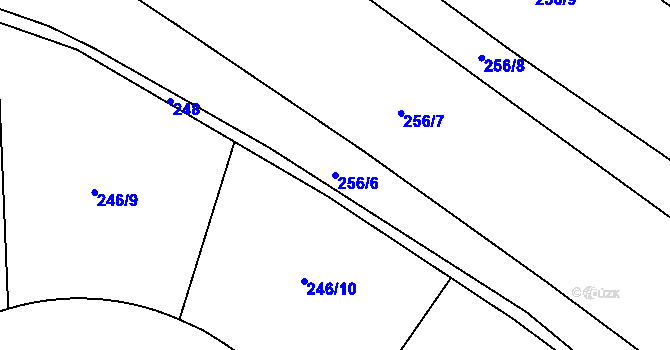 Parcela st. 256/6 v KÚ Cerhenice, Katastrální mapa