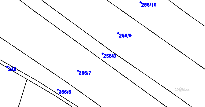 Parcela st. 256/8 v KÚ Cerhenice, Katastrální mapa