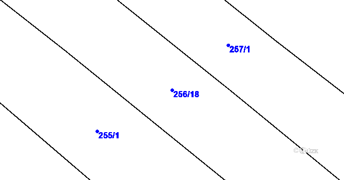 Parcela st. 256/18 v KÚ Cerhenice, Katastrální mapa