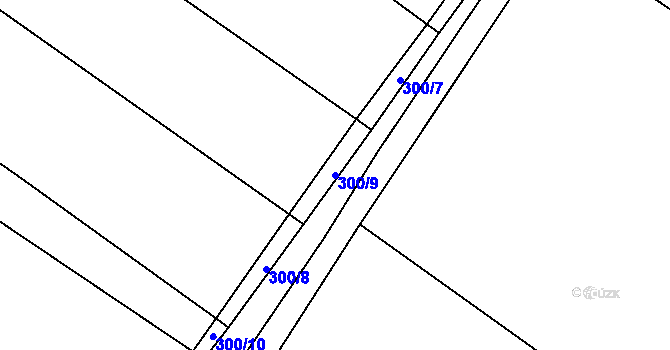 Parcela st. 300/9 v KÚ Cerhenice, Katastrální mapa