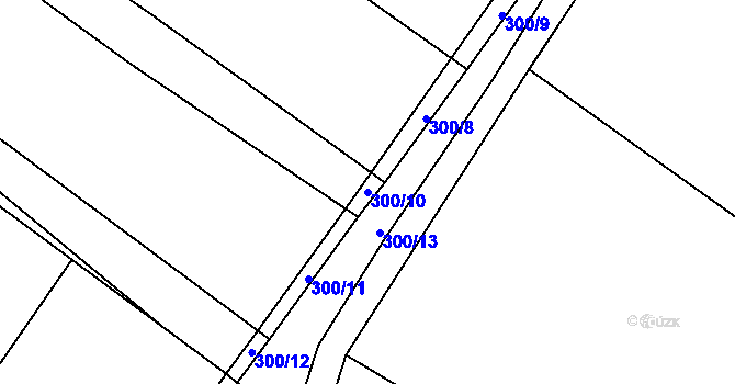 Parcela st. 300/10 v KÚ Cerhenice, Katastrální mapa