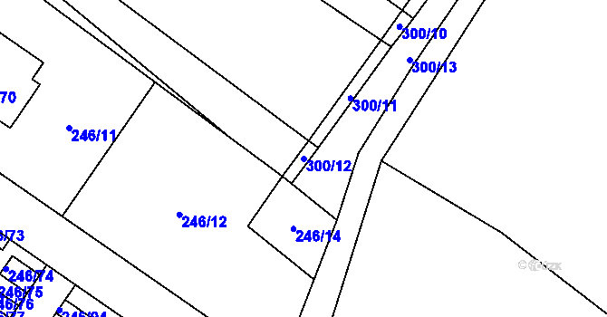 Parcela st. 300/12 v KÚ Cerhenice, Katastrální mapa