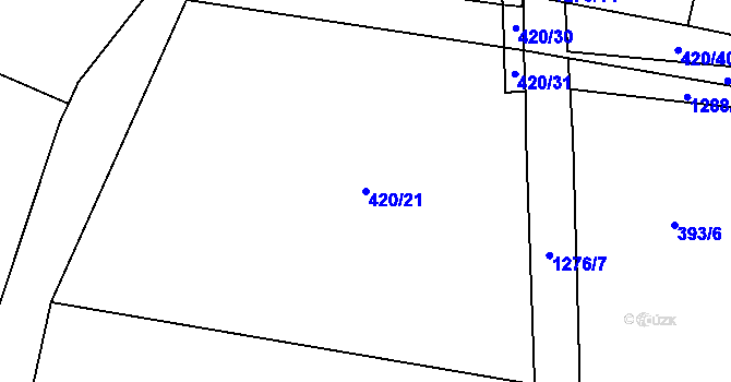 Parcela st. 420/21 v KÚ Cerhenice, Katastrální mapa