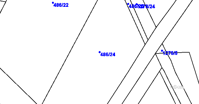 Parcela st. 486/24 v KÚ Cerhenice, Katastrální mapa