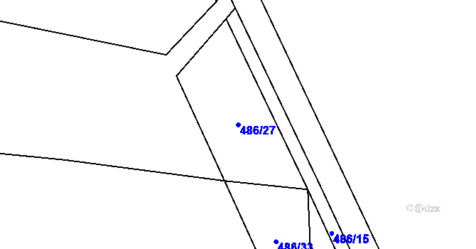 Parcela st. 486/27 v KÚ Cerhenice, Katastrální mapa