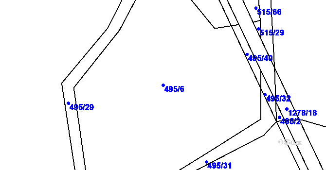 Parcela st. 495/6 v KÚ Cerhenice, Katastrální mapa