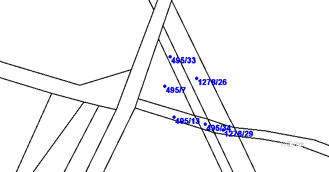 Parcela st. 495/7 v KÚ Cerhenice, Katastrální mapa