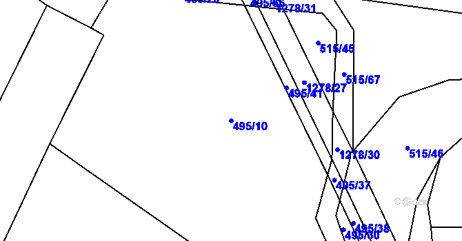 Parcela st. 495/10 v KÚ Cerhenice, Katastrální mapa
