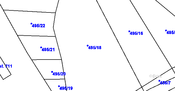 Parcela st. 495/18 v KÚ Cerhenice, Katastrální mapa