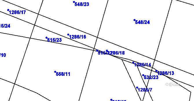 Parcela st. 515/22 v KÚ Cerhenice, Katastrální mapa