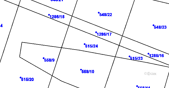 Parcela st. 515/24 v KÚ Cerhenice, Katastrální mapa