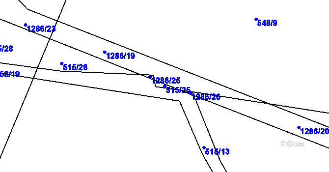 Parcela st. 515/25 v KÚ Cerhenice, Katastrální mapa