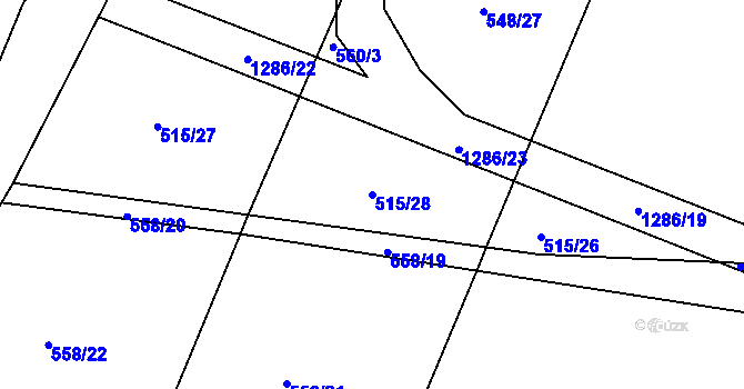 Parcela st. 515/28 v KÚ Cerhenice, Katastrální mapa