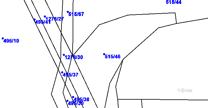 Parcela st. 515/46 v KÚ Cerhenice, Katastrální mapa