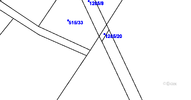 Parcela st. 515/63 v KÚ Cerhenice, Katastrální mapa