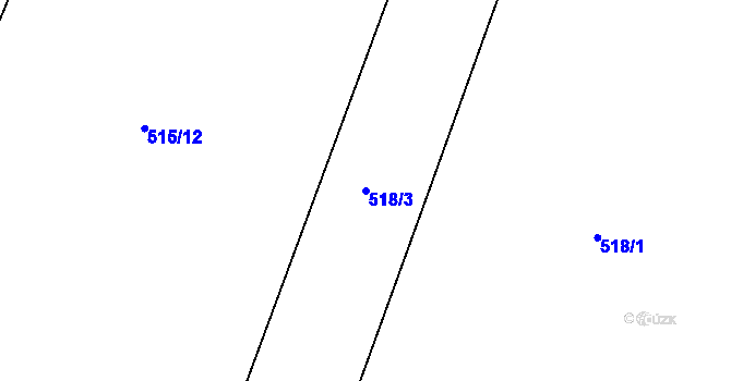 Parcela st. 518/3 v KÚ Cerhenice, Katastrální mapa