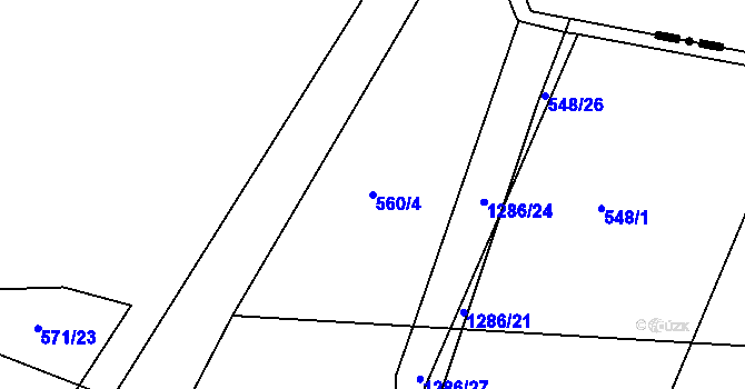 Parcela st. 560/4 v KÚ Cerhenice, Katastrální mapa