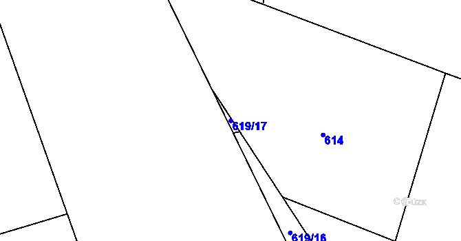 Parcela st. 619/17 v KÚ Cerhenice, Katastrální mapa