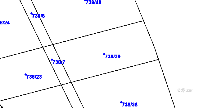 Parcela st. 738/39 v KÚ Cerhenice, Katastrální mapa
