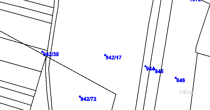Parcela st. 942/17 v KÚ Cerhenice, Katastrální mapa