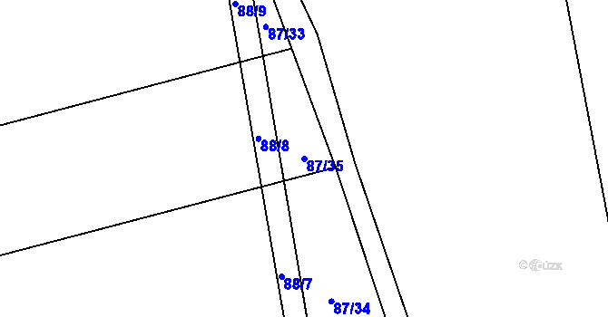 Parcela st. 87/35 v KÚ Cerhýnky, Katastrální mapa