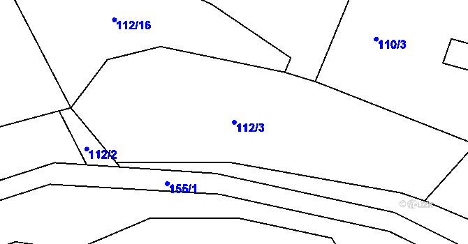 Parcela st. 112/3 v KÚ Cerhýnky, Katastrální mapa