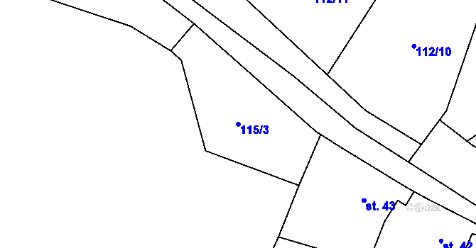 Parcela st. 115/3 v KÚ Cerhýnky, Katastrální mapa