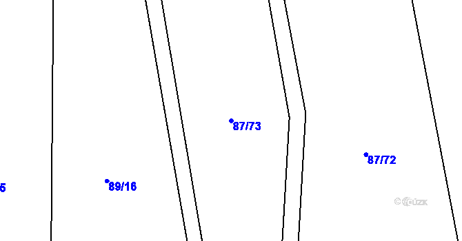 Parcela st. 87/73 v KÚ Cerhýnky, Katastrální mapa